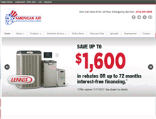 Tablet Screenshot of americanairheating.com